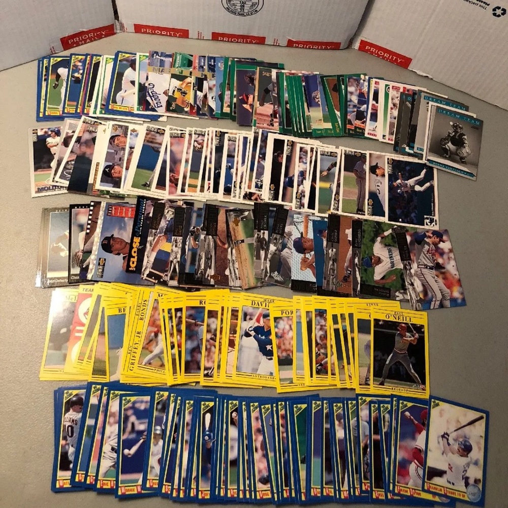 250 Mixed Sports Cards: Baseball Football Basketball Not Searched or Graded